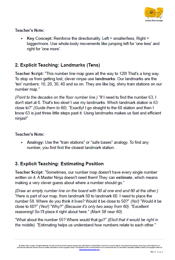 Mathematics - Unit 1 Ninja Numbers - LESSON PLANS - Year 1