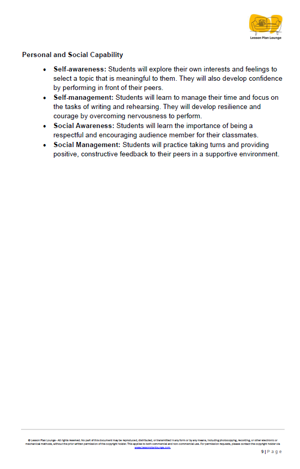English - Unit 2: Poetry, Puns and Performance! - LESSON PLANS - Year 1