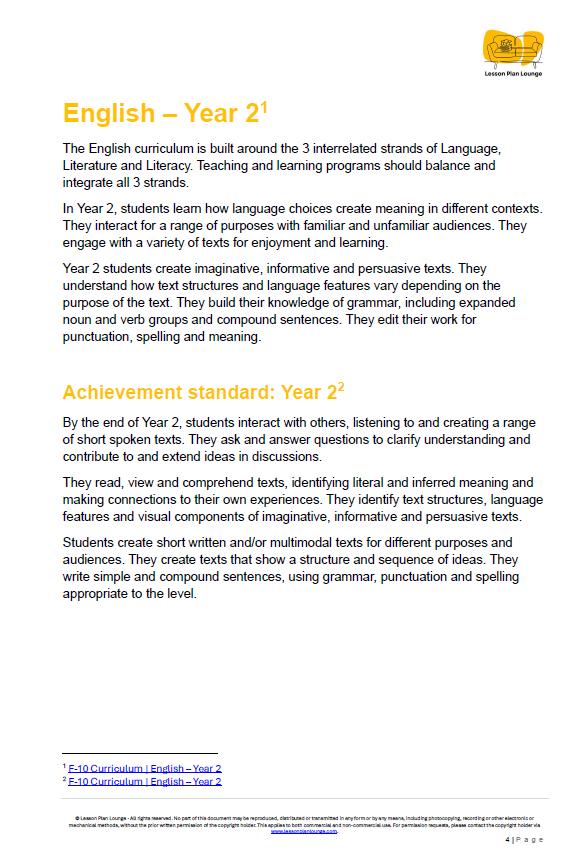 English - Unit 3: Let's Persuade! (Persuasive Texts) - LESSON PLANS - Year 2