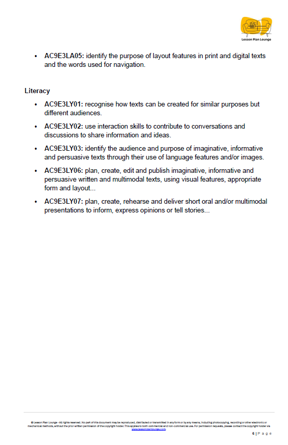 English - Unit 2: The Persuasion Powerhouse - LESSON PLANS - Year 3