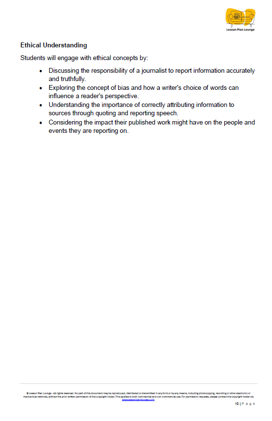 English - Unit 1: Digital Detectives & News Hounds - LESSON PLANS - Year 4