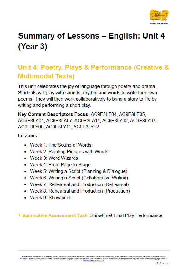 Year 3 English Bundle: Weavers, Debaters & Stage Performers (Units 1-4) - Year 3