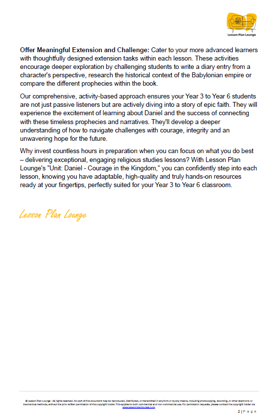 Studies of Religion - The Book of Daniel: Courage in the Kingdom + FREE Student Workbook - Year 3 to Year 6