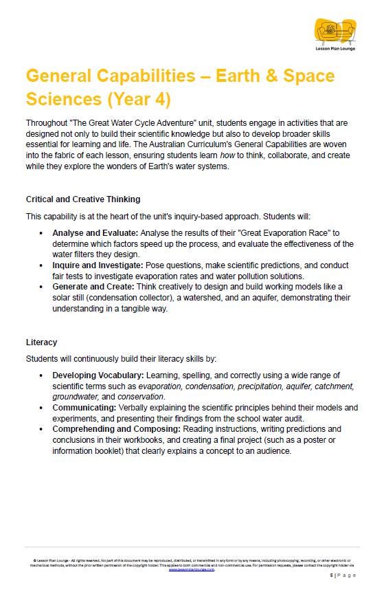 Science - Earth & Space Sciences: 10 Lesson Plans + 1 Summative Assessment and FREE Student WORKBOOK (Year 4)