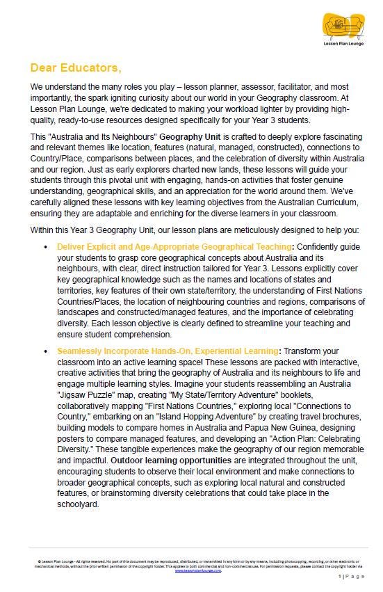 HASS - Geography: Lesson Plans (15 lessons) + 1 Summative Assessment + FREE Student Workbook (Year 3)