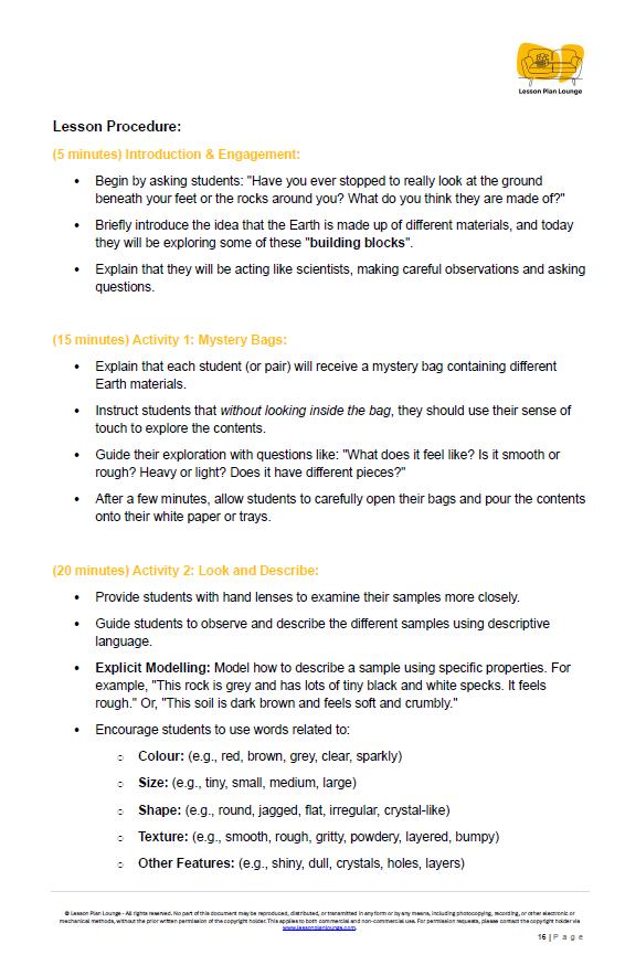 Science - Earth & Space Sciences: Lesson Plans (9 lessons) + 1 Summative Assessment + FREE Student Workbook (Year 3)
