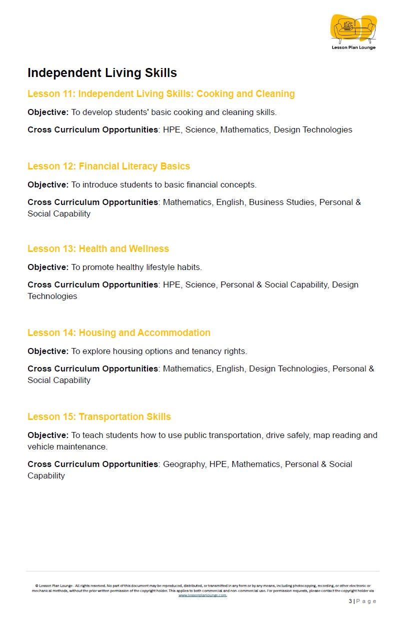 Career Education & Life Skills (Support Class): 22 Lesson Plans (covering 44 lessons) - Year 8 - 10