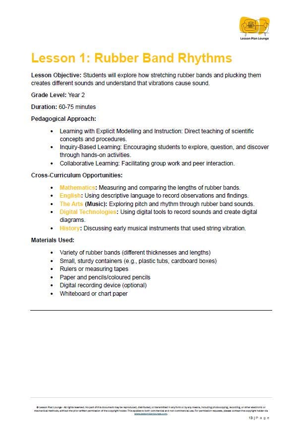 Science - Physical Sciences: Lesson Plans (10 lessons) + 1 Summative Assessment + FREE Student Workbook (Year 2)