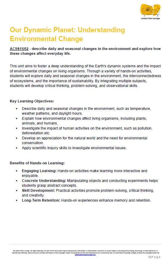 Earth and Space Sciences: 45 Hands-On Learning Tasks & Experiments (Year 1)