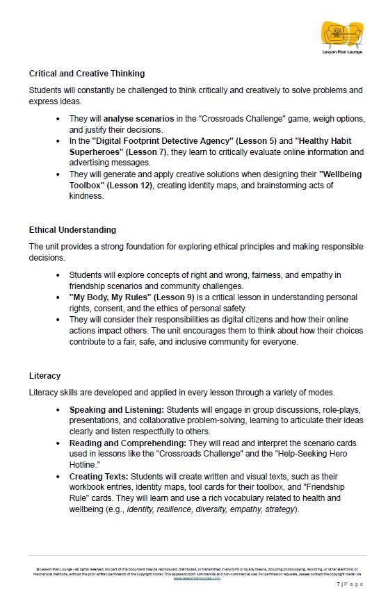 HPE - Personal, social and community health: Lesson Plans (12 lessons) + 1 Summative Assessment + FREE Student Workbook (Year 3-4)