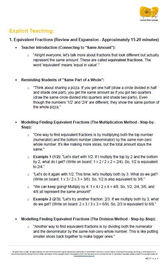 Mathematics - NUMBER: Lesson Plans, covering 20+ lessons, Summative Assessment Task + FREE Student Workbook (Year 6)