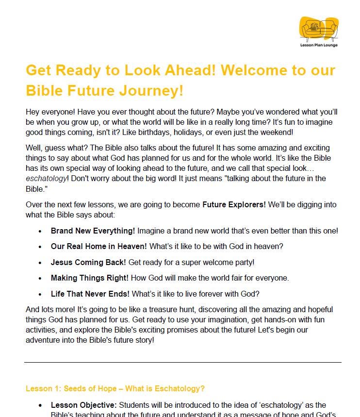 Studies of Religion - Introduction to Eschatology: 10 Lesson Plans + Marking Rubric for lesson 10 (Year 3 to Year 6)