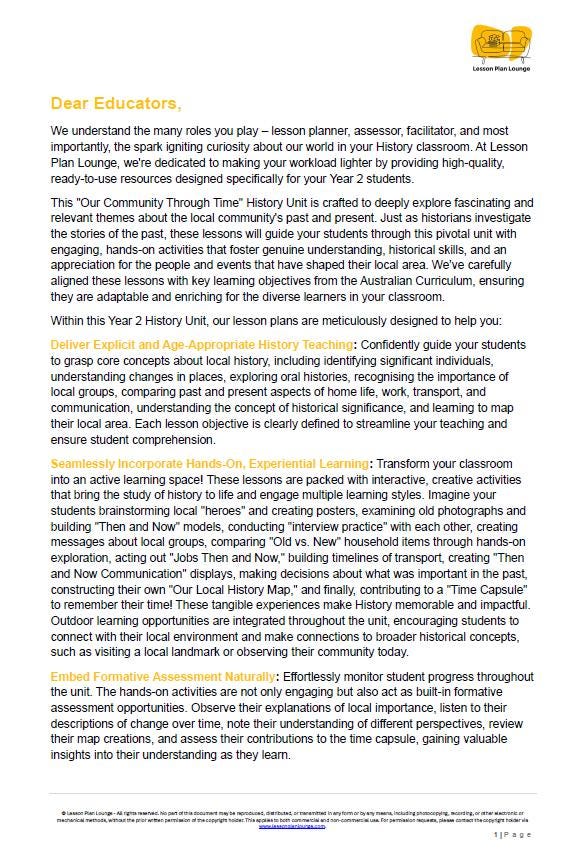 HASS- Geography: Lesson Plans (12 lessons) + 1 Summative Assessment + FREE Student Workbook (Year 2)