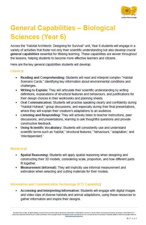Science - Biological Sciences: Lesson Plans (10 Lessons) + 1 Summative Assessment and FREE Student Workbook (Year 5)