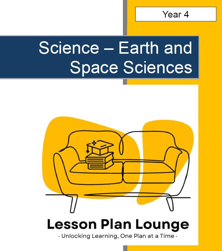 Science - Earth & Space Sciences: 10 Lesson Plans + 1 Summative Assessment and FREE Student WORKBOOK (Year 4)