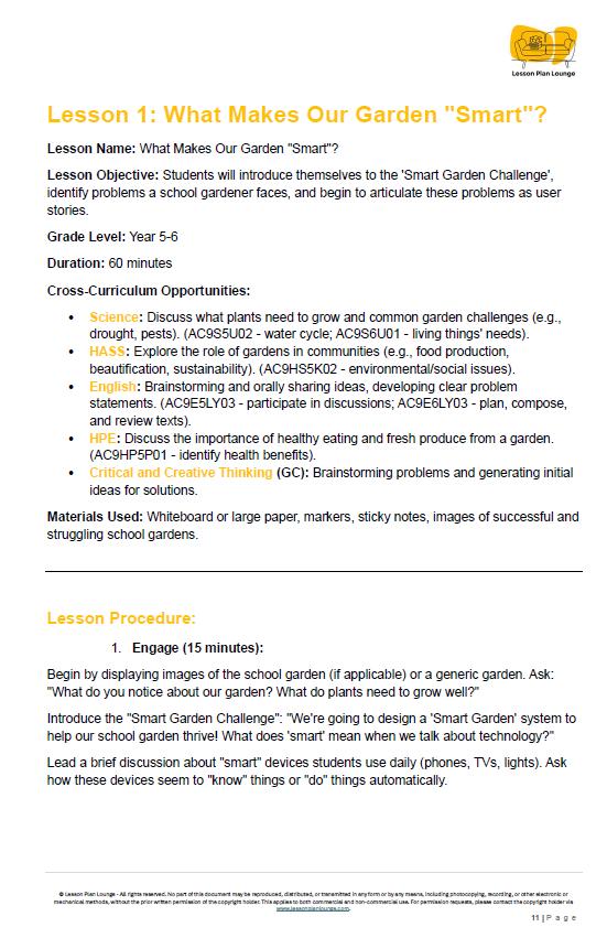 Digital Technologies - Designing Our Digital Green Thumb: 10 Lesson Plans + 1 Summative Assessment and FREE Student WORKBOOK (Year 5 & 6)