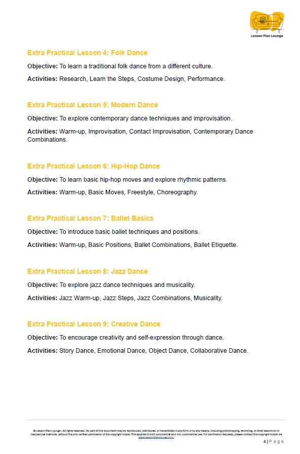 Dance - The Arts: 10 Lesson Plans + 1 Summative Assessment Task + 10 Extra practical lesson ideas (Year 4)