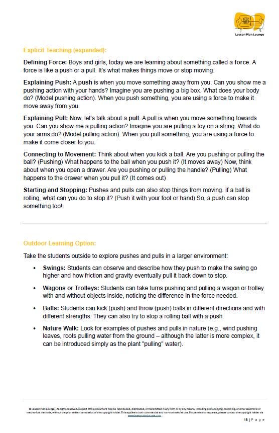 Science - Physical Sciences: 10 Lesson Plans + 1 Summative Assessments and FREE Student WORKSHEETS (Year 1)