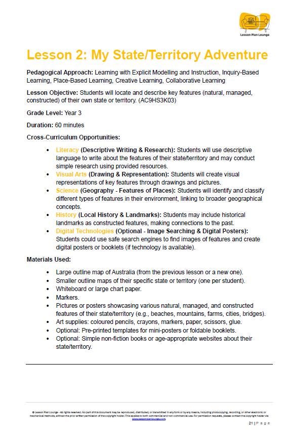 HASS - Geography: Lesson Plans (15 lessons) + 1 Summative Assessment + FREE Student Workbook (Year 3)