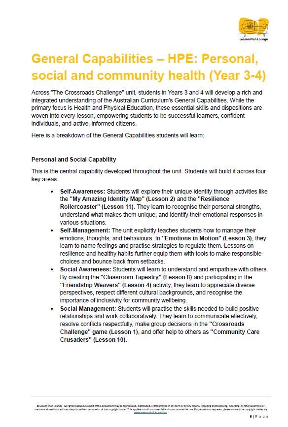 HPE - Personal, social and community health: Lesson Plans (12 lessons) + 1 Summative Assessment + FREE Student Workbook (Year 3-4)