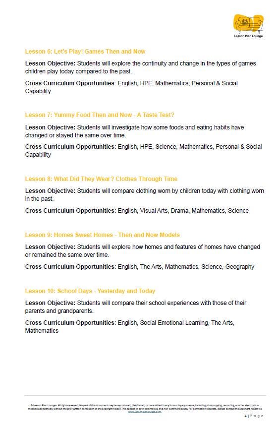 HASS - History: 12 Lesson Plans + 1 Summative Assessment and FREE Student Worksheets (Year 1)