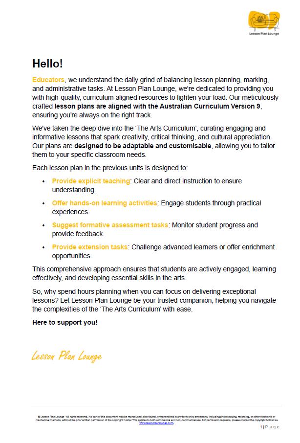 The Arts - DANCE: 12 Lesson Plans + 1 Summative Assessment + 10 Fun Dance Ideas (Year 1)