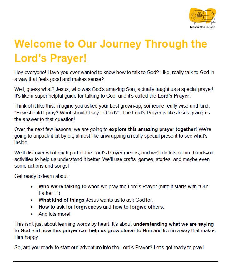 Studies of Religion - The Lord's Prayer: 10 Lesson Plans + 1 Summative Assessment Task + Student Workbook (Year 3 to Year 6)