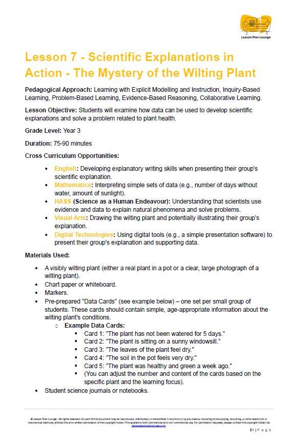 Science - Biological Sciences: Lesson Plans (9 lessons) + 1 Summative Assessment + FREE Student Workbook (Year 3)