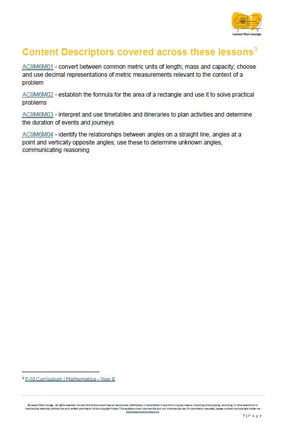 Mathematics - Measurement: Lesson Plans offering 28 Hands-On lessons + Summative Assessment Task + FREE Student Workbook (Year 6)