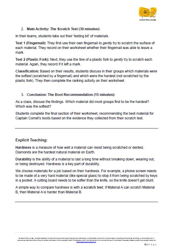 Science - Chemical Sciences: 10 Lesson Plans + 1 Summative Assessment and FREE Student WORKBOOK (Year 4)
