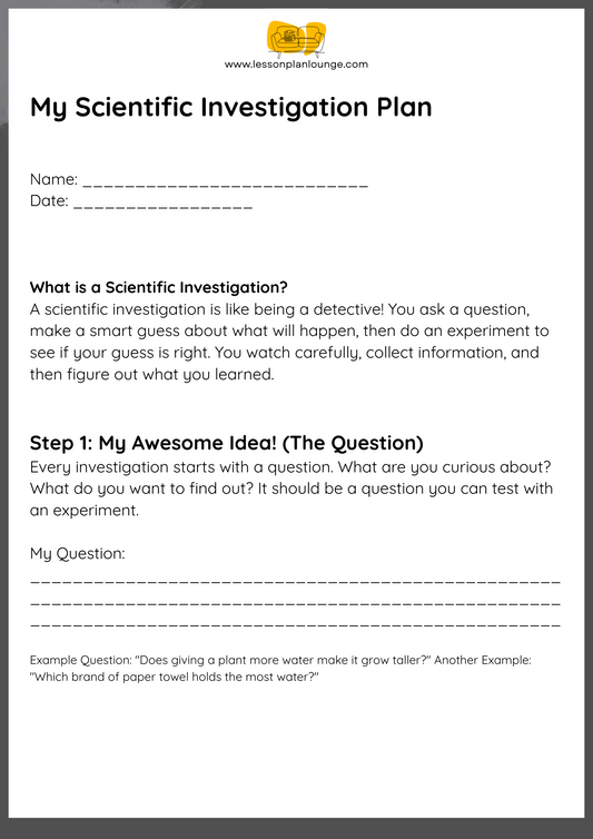 FREE Worksheet - Science - Design and Experiment Template - Neutral - (Primary/ Higher Education)