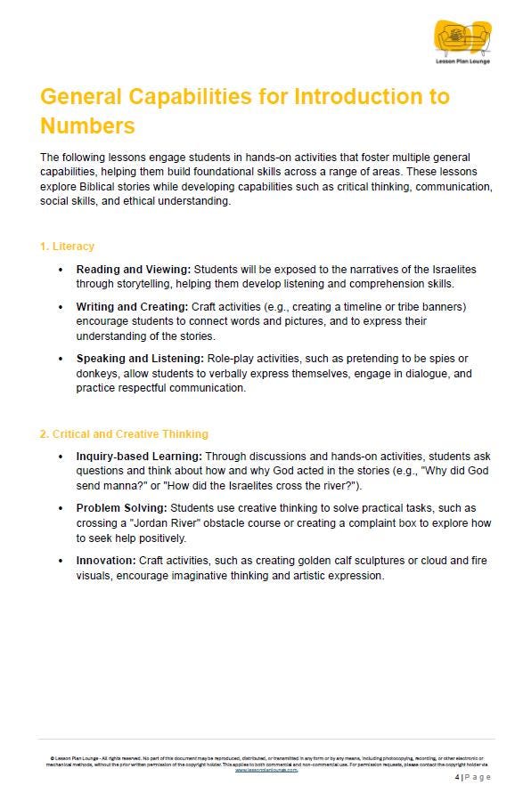 Studies of Religion - Introduction to Numbers: 10 Lesson Plans + 1 Summative Assessment Task (Kindergarten to Year 2)