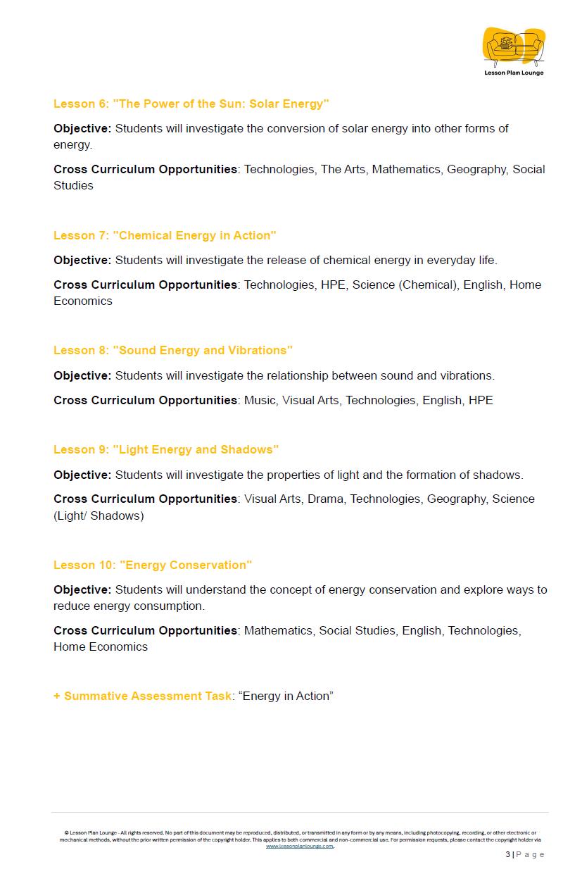 Science - Physical Sciences: 10 Lesson Plans + 1 Summative Assessment Task + FREE Student WORKBOOK (Year 8)