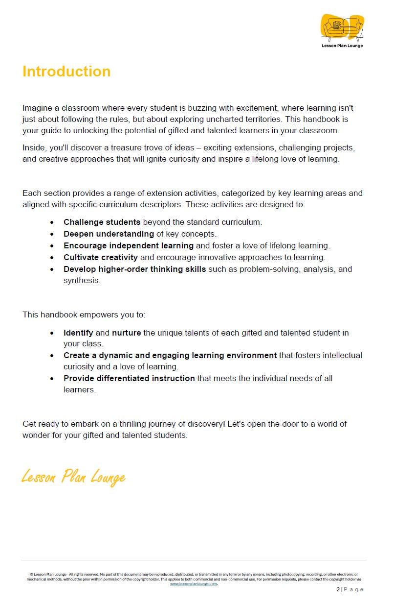 Extended Learning Tasks for Gifted and Talented Kindergarten Students