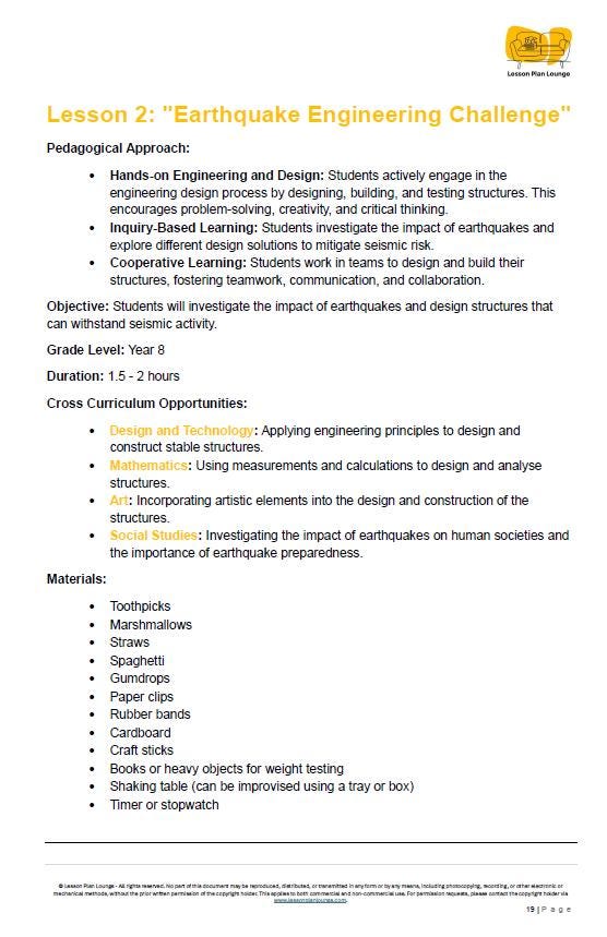 Science - Earth and Space Sciences: 10 Lesson Plans + 1 Summative Assessment + FREE Student WORKBOOK (Year 8)