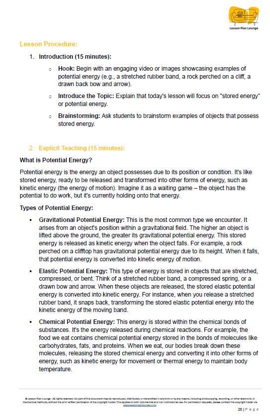 Science - Physical Sciences: 10 Lesson Plans + 1 Summative Assessment Task + FREE Student WORKBOOK (Year 8)