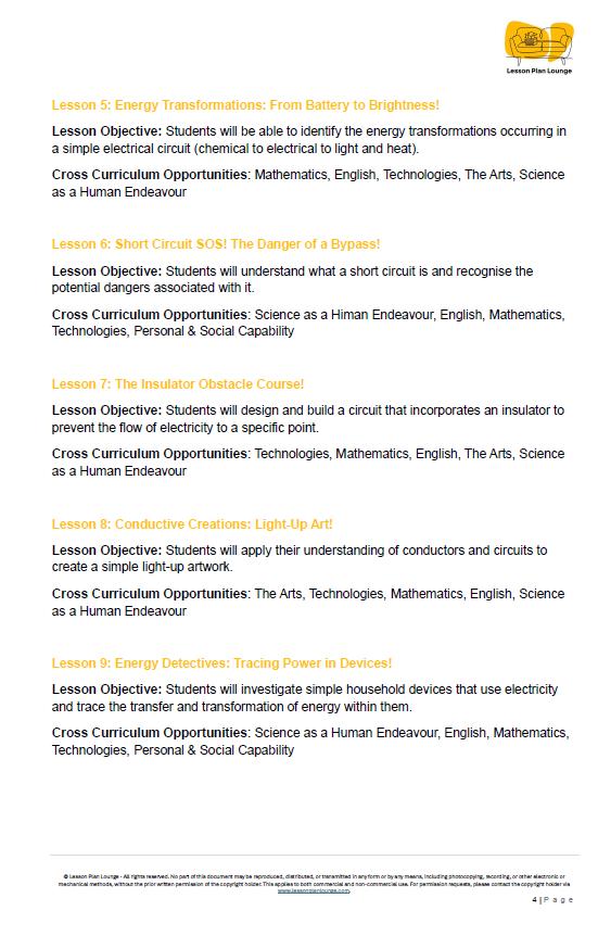 Science - Physical Sciences: 10 Lesson Plans + 1 Summative Assessment and FREE Student Workbook (Year 6)