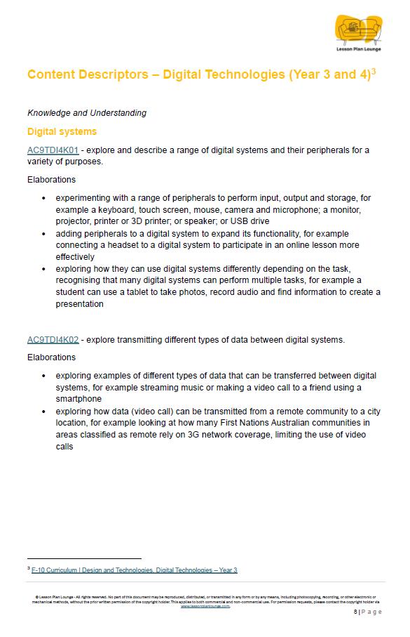 Digital Technologies (AC9TDI4K01- AC9TDI4P09): 24 Lesson Plans (covering multiple lessons) with 75+ Hands-On Learning Tasks (Year 4)