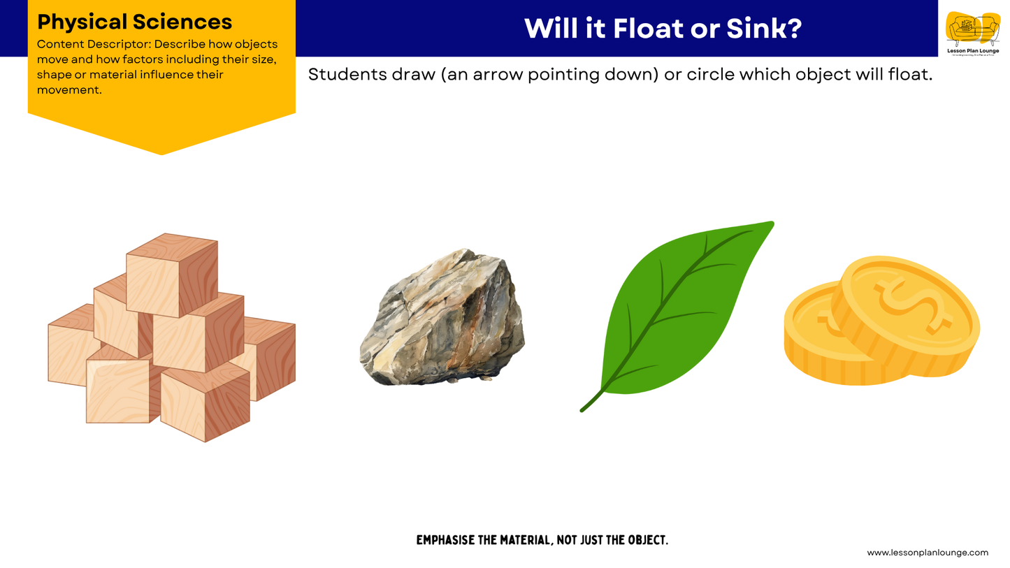 FREE Worksheets - Physical Sciences - How Objects Move and how Size and Shape impacts this - Education - Kindergarten