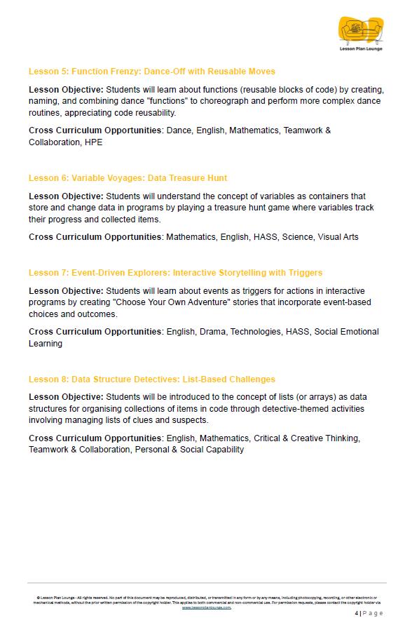 Technologies - Code Commander (Coding): 10 Lesson Plans + Summative Assessment Task (Year 5 and Year 6)