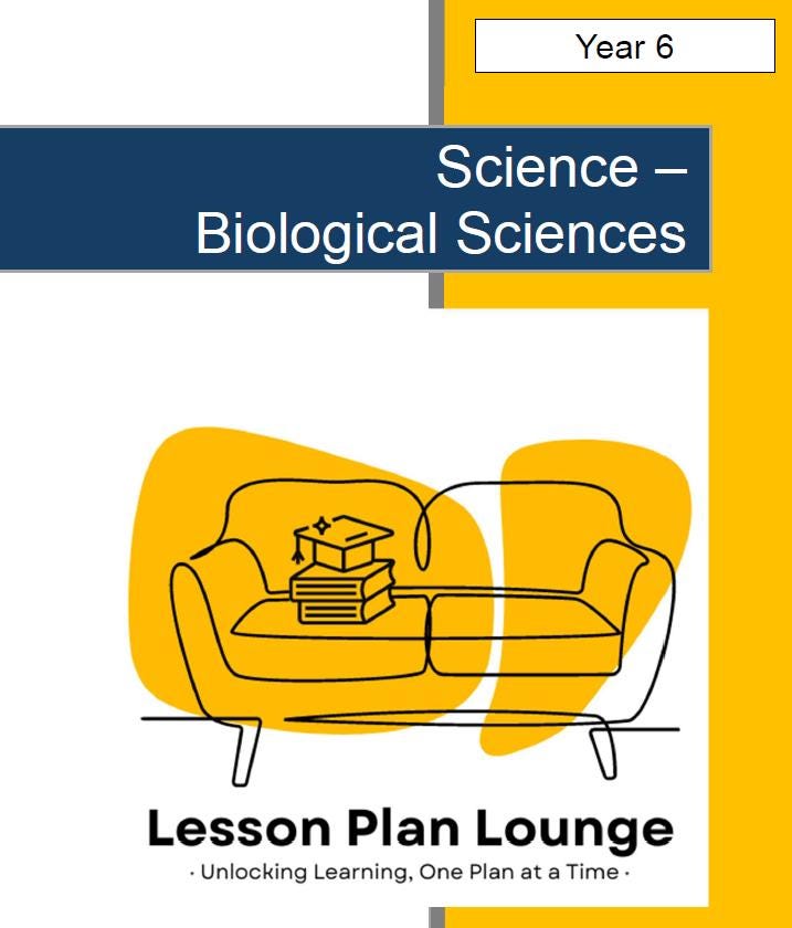 Science - Biological Sciences: 10 Lesson Plans, covering up to 20 lessons + 1 Summative Assessment and FREE Student Workbook (Year 6)