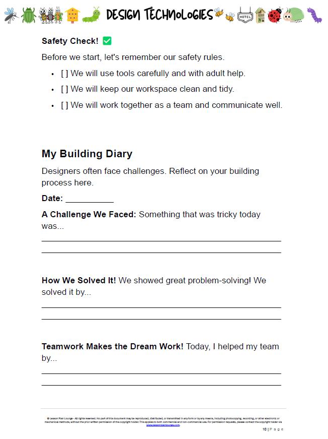 Design Technologies - My Australian Bug Hotel: 10 Lesson Plans + 1 Summative Assessment Task and FREE Student DESIGN PORTFOLIO (Year 4)