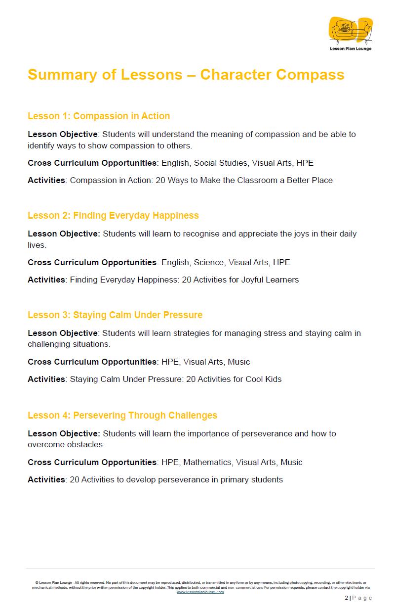 Character Compass - Student Development: 10 Lesson Plans + 200 Activities (Primary Education)