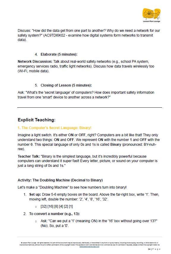 Digital Technologies - Digital Playground Patrol: 10 Lesson Plans + 1 Summative Assessment and FREE Student WORKBOOK (Year 5 - 6)