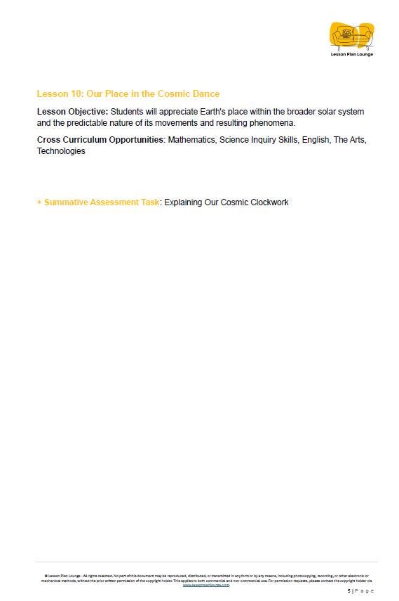 Science - Earth & Space Sciences: 10 Lesson Plans, covering up to 20 lessons + 1 Summative Assessment and FREE Student Workbook (Year 6)