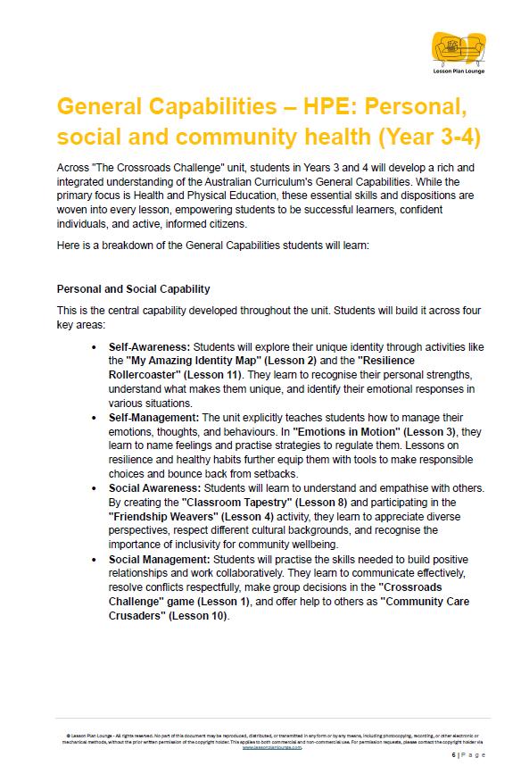 HPE - Personal, social and community health: Lesson Plans (12 lessons) + 1 Summative Assessment + FREE Student Workbook (Year 3-4)