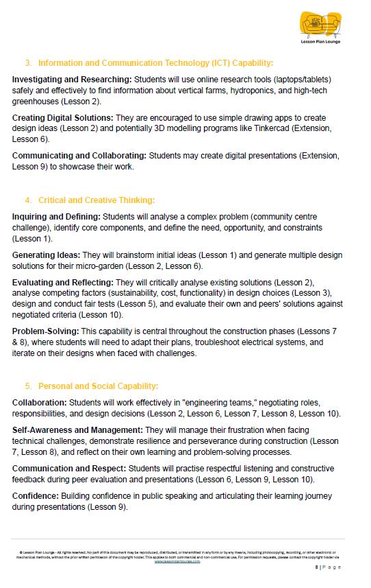 Design Technologies- The Future Farm Challenge: Lesson Plans (10 Lessons) + 1 Summative Assessment Task + FREE Student Design Portfolio Workbook (Year 5)