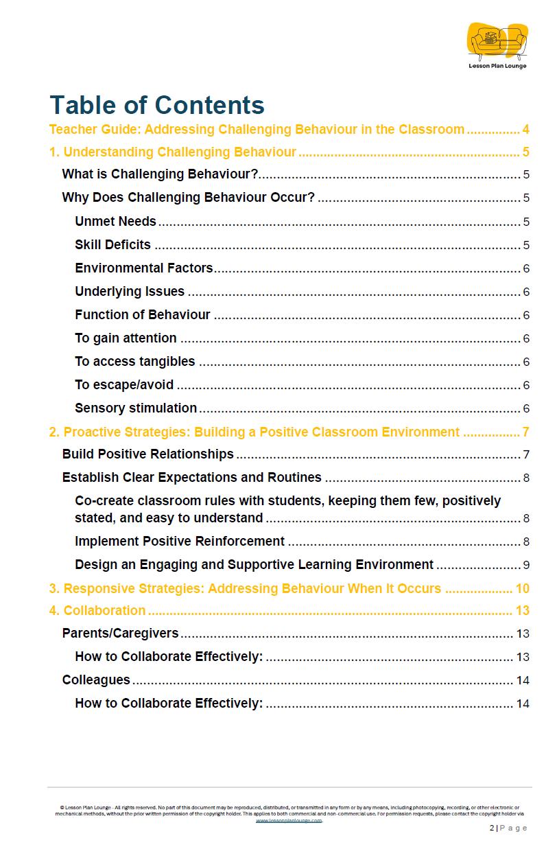 A Teacher Guide - Addressing Challenging Behaviour in the Classroom