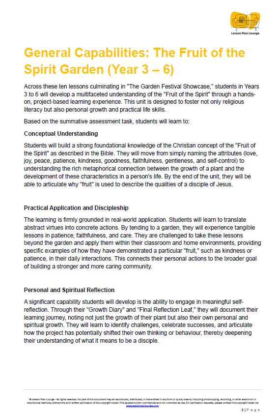 Studies of Religion - The Fruits of the Spirit (Discipleship): 10 Lesson Plans + Summative Assessment and FREE Student WORKBOOK (Year 3-6)