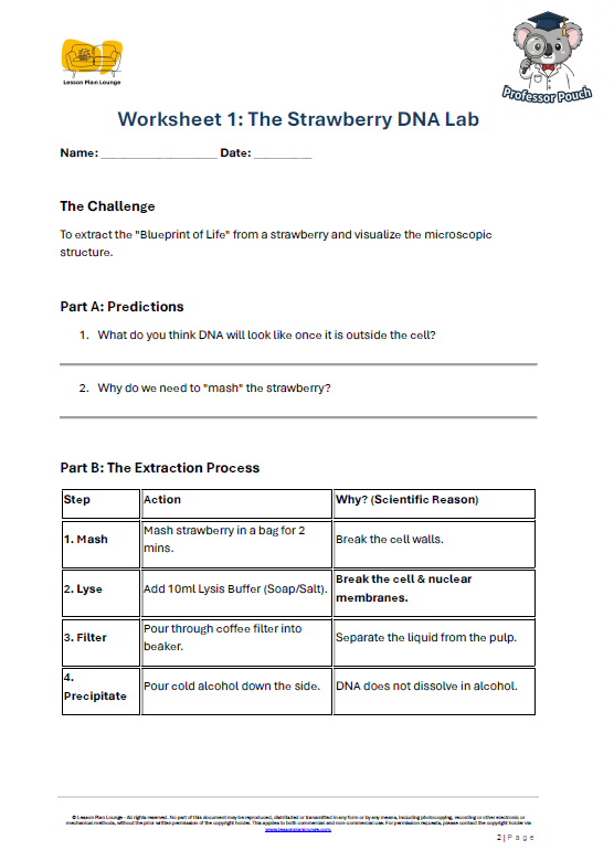 Biological Sciences – DNA & Genetics, the Blueprint of Life - LESSON PLANS